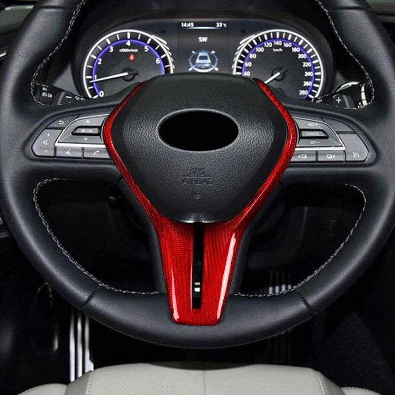 Real Carbon Fiber Steering Wheel Replacement Cover For Infiniti Q50 2017-2020