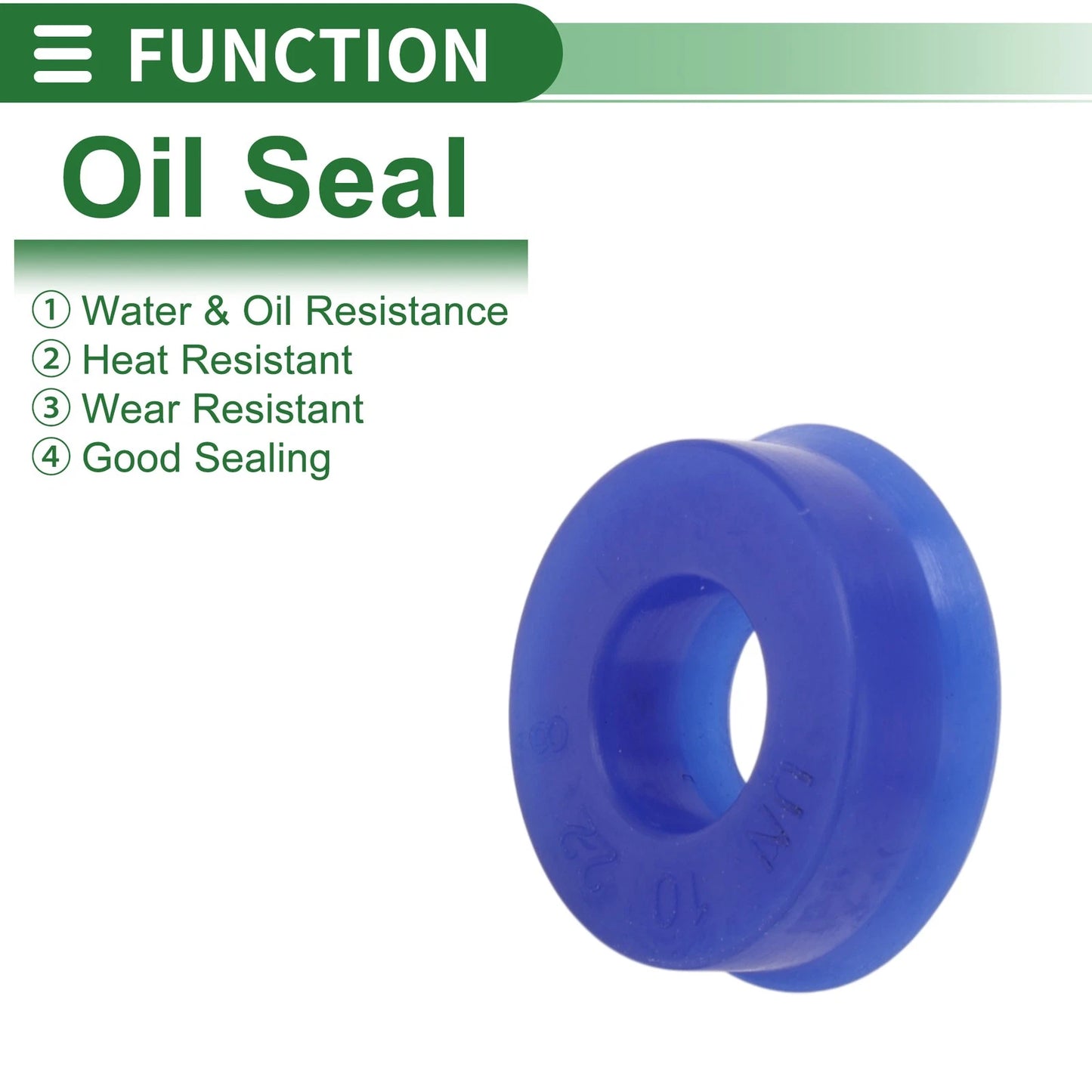 Oil Seal Ring Rotary Shaft TPU 10x22x8mm High Pressure Blue 10 Pcs