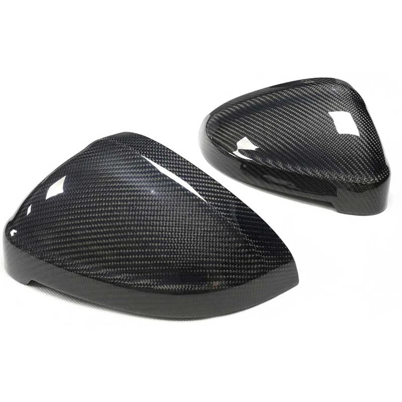 Carbon Fiber Side Mirror Cover Caps Replace for Audi A4 B9 17-23 w/o Lane Assist