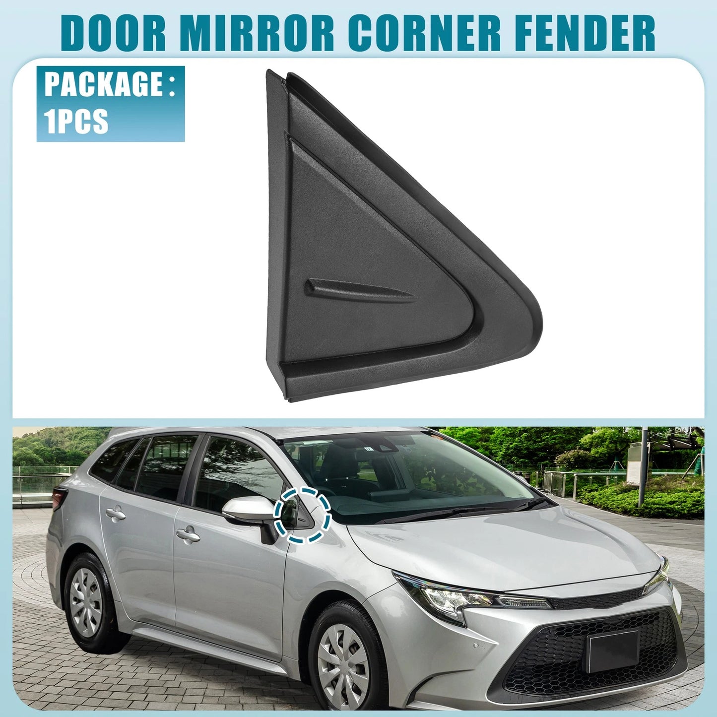 Front Right Door Mirror Corner Fender Triangle Cover for Toyota Corolla (2019-2021)