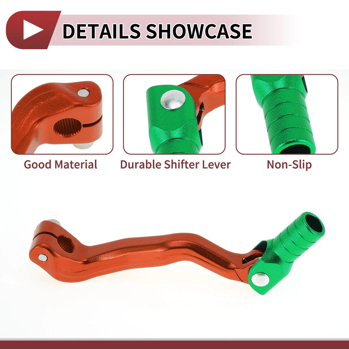 Folding Motorcycle Gear Shifter Lever for Bosuer M4 Orange Lever Green Head
