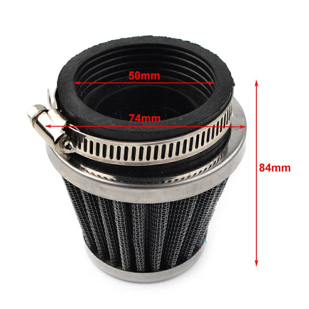 50mm Universal Motorcycle Air Filter for Honda Yamaha Suzuki ATV Dirt Bike