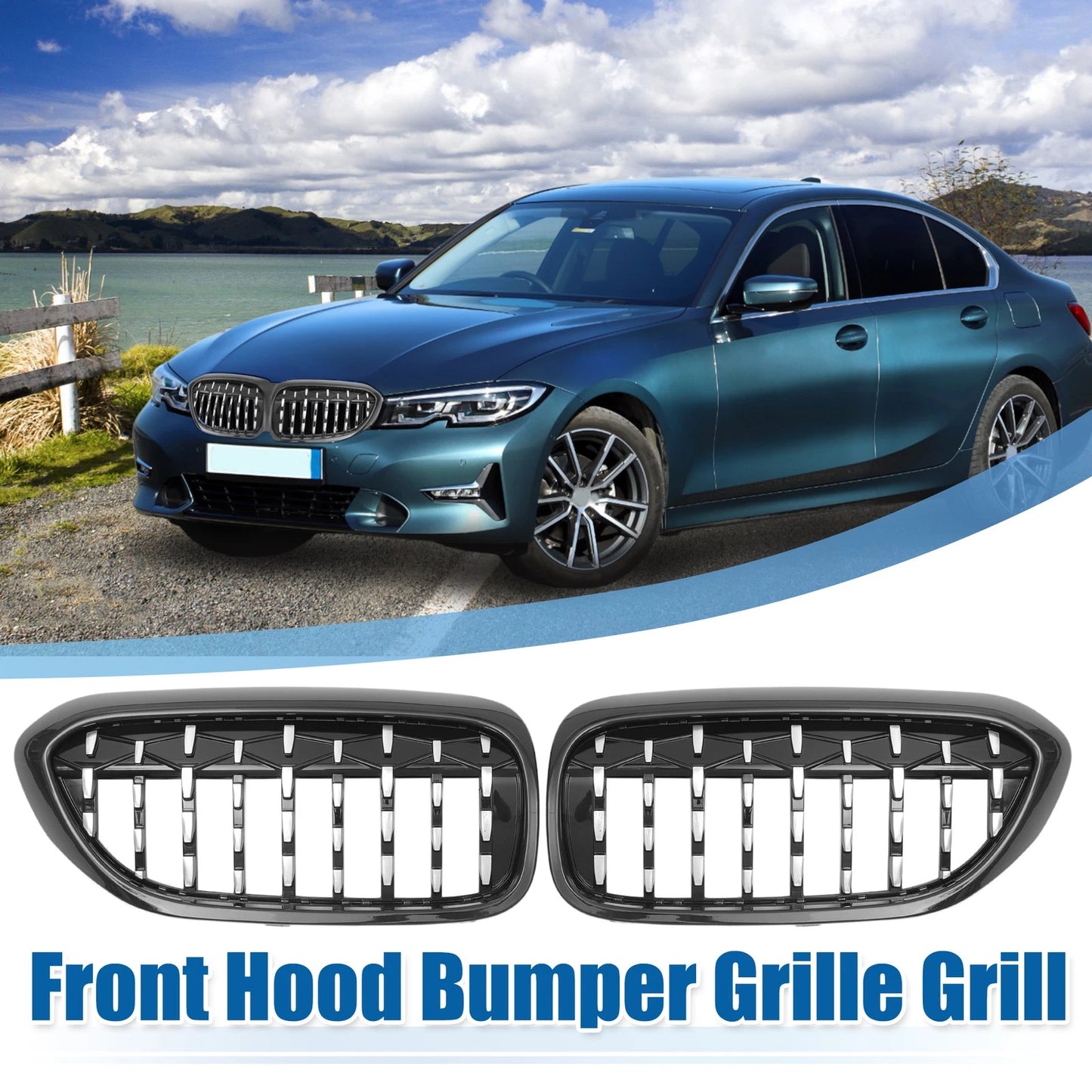 Front Hood Bumper Grille for BMW 530e 530i 540d 540i xDrive (2017-2023)