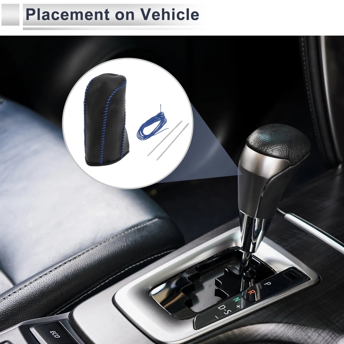 1 Pc Gear Shift Knob Cover for Nissan Tiida (2004-2012) Pebbled Black Blue