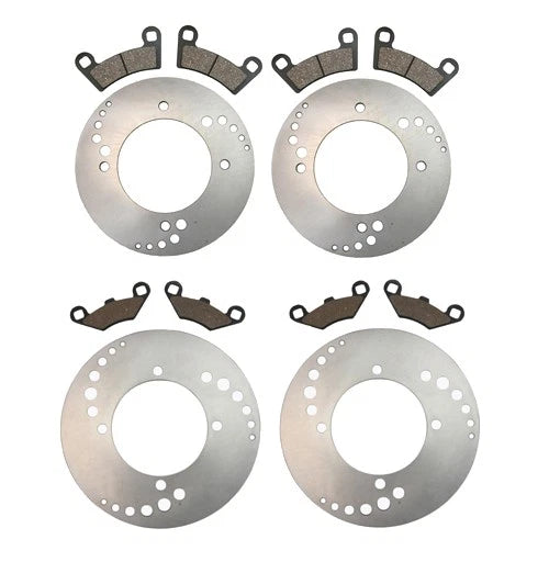 2 x Front Rear Brake Rotors Semi-Metallic Pads for Polaris RZR 800 S (2009–2014)