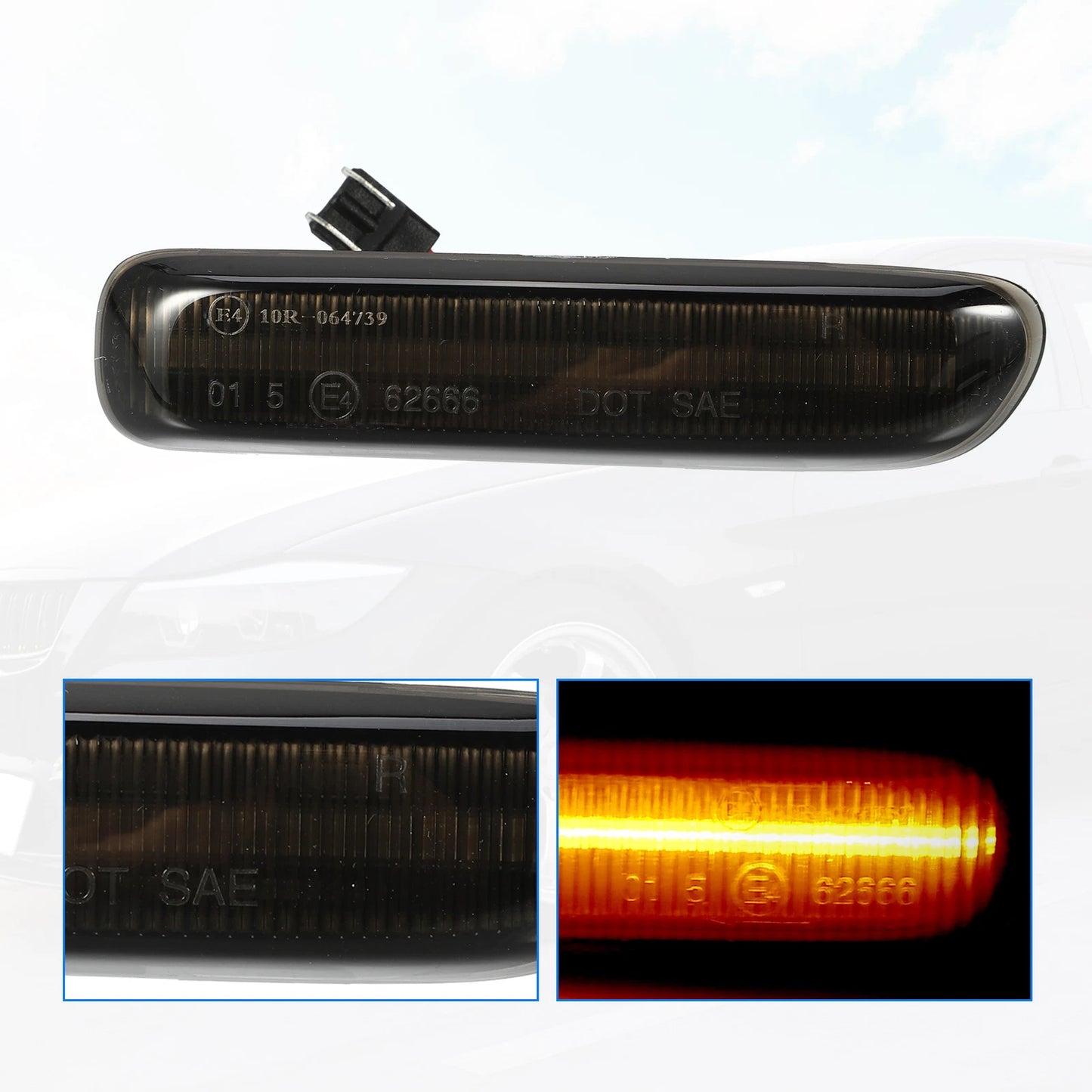 Sequentia Smoked LED Side Marker Light Lamp for BMW E46 Yellow