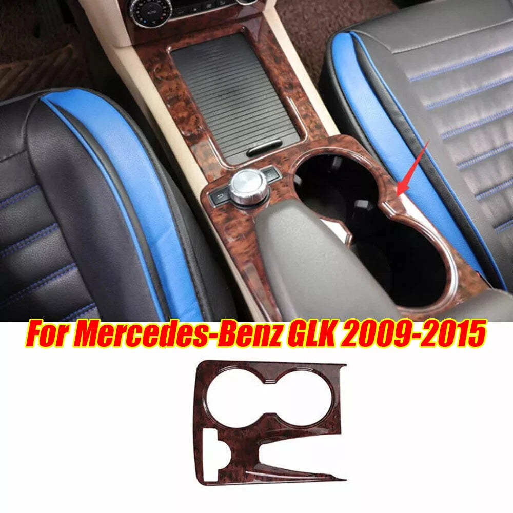 Agate Wood Grain Cup Holder Panel Cover for Mercedes-Benz GLK (2009–2015)