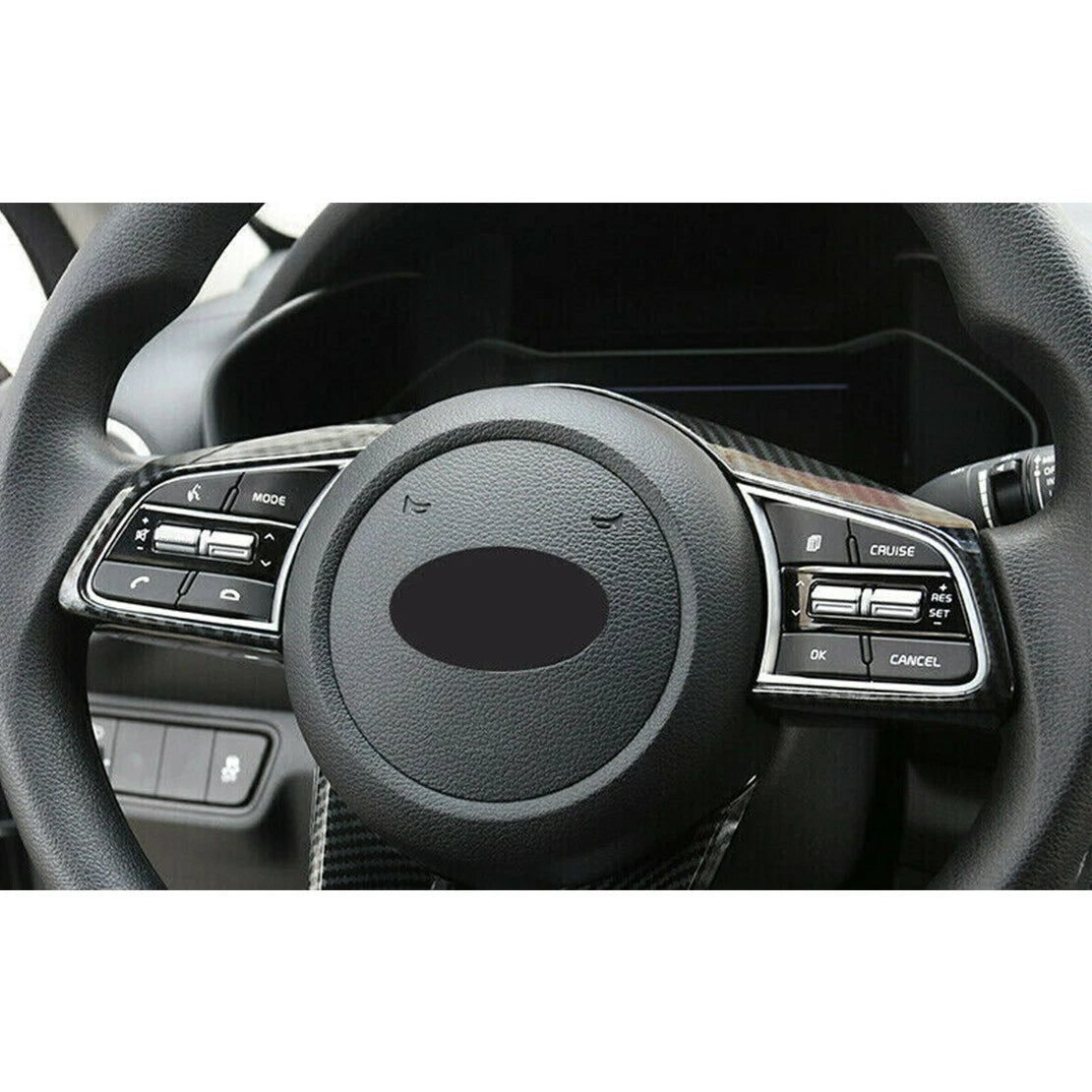 Steering Wheel Cover Trim for Kia Seltos KX3 (2019-2021) Carbon Fiber ABS