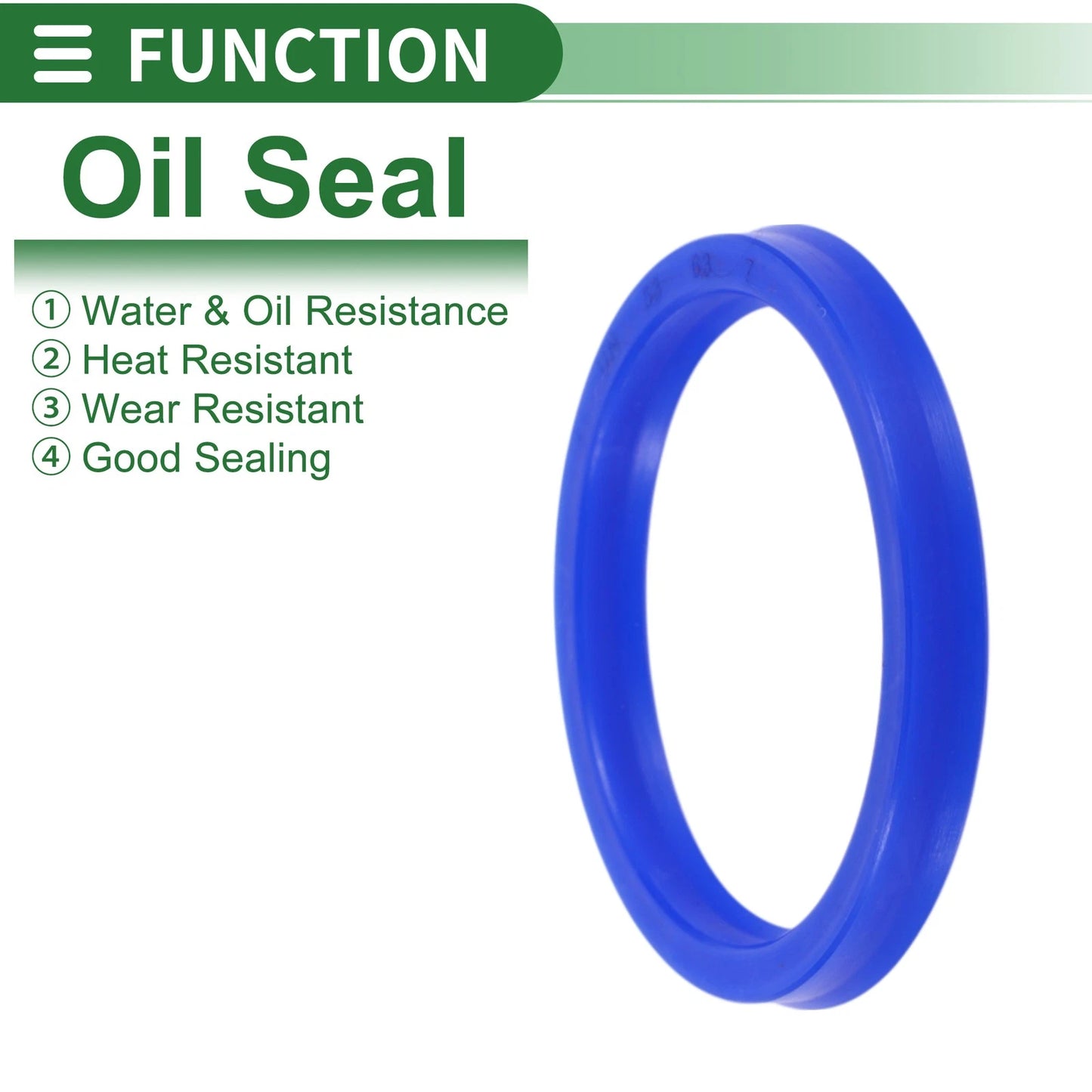 Oil Seal 53x63x7mm TPU Rotary Shaft Seal Blue 5 pcs for Vehicle