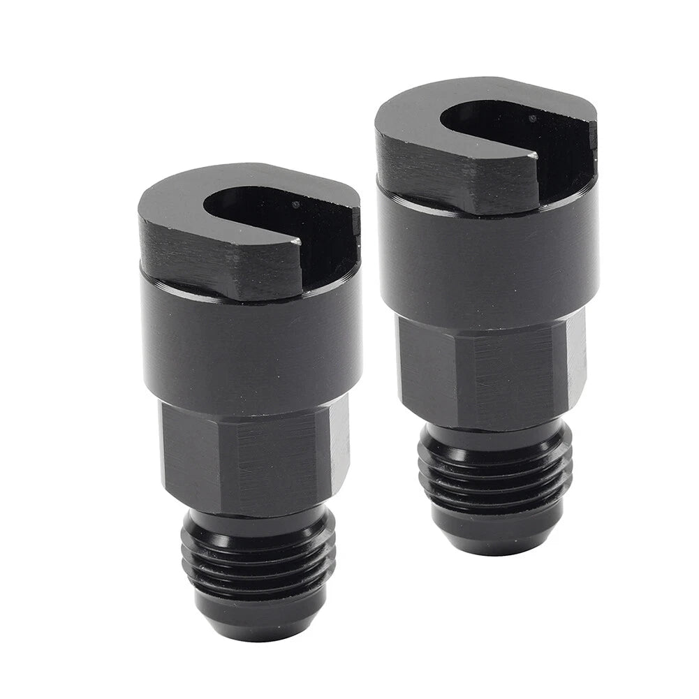 Black 6AN Male to 3/8" Quick Disconnect EFI Fuel Rail Adapter for Car