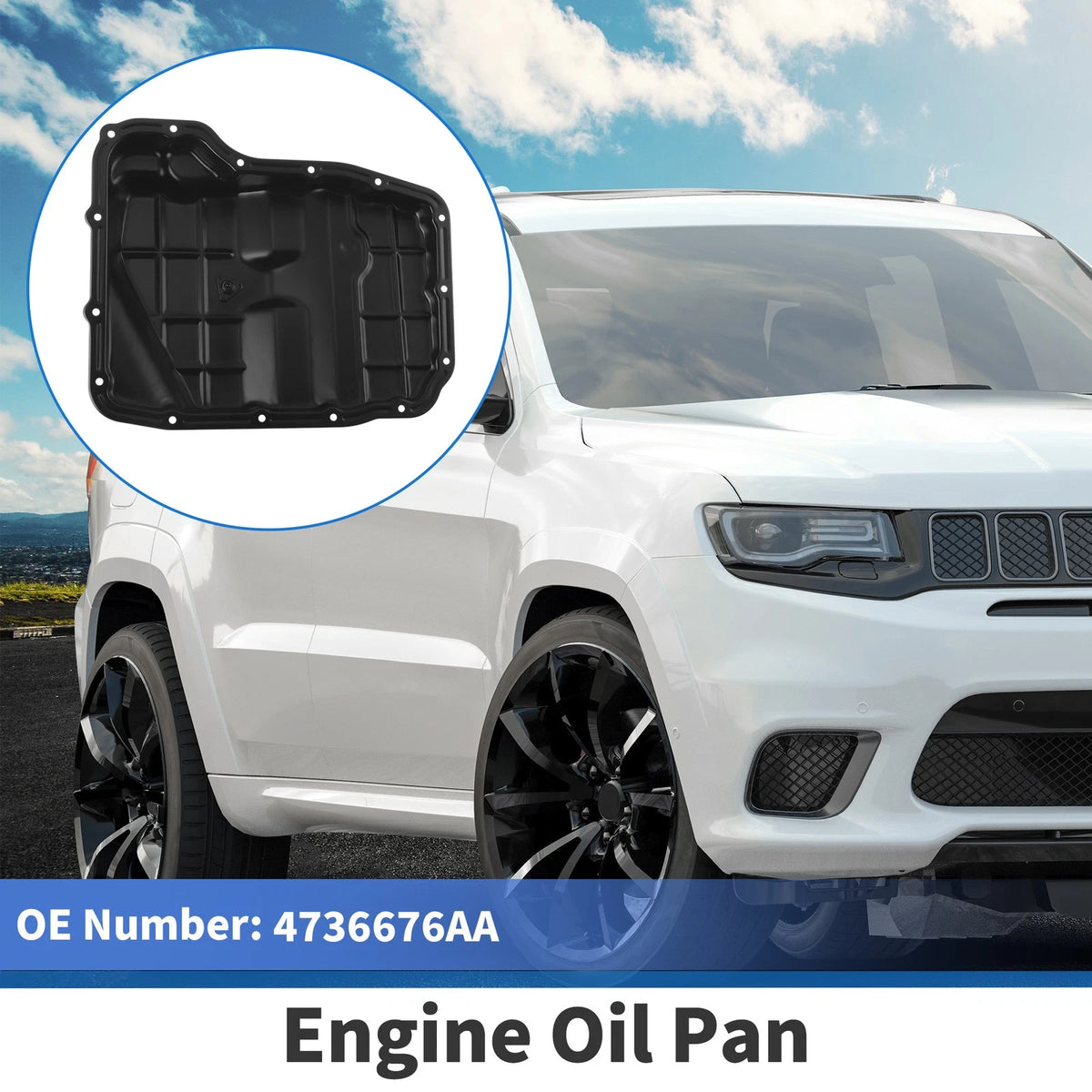Engine Oil Pan for Jeep Grand Cherokee 2010-2013 Aluminum Alloy Black