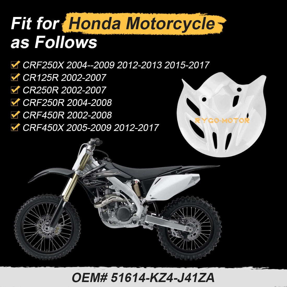 Front Brake Disc Guard Cover for Honda CR125R CR250R CRF250R CRF450R(2002–2008)