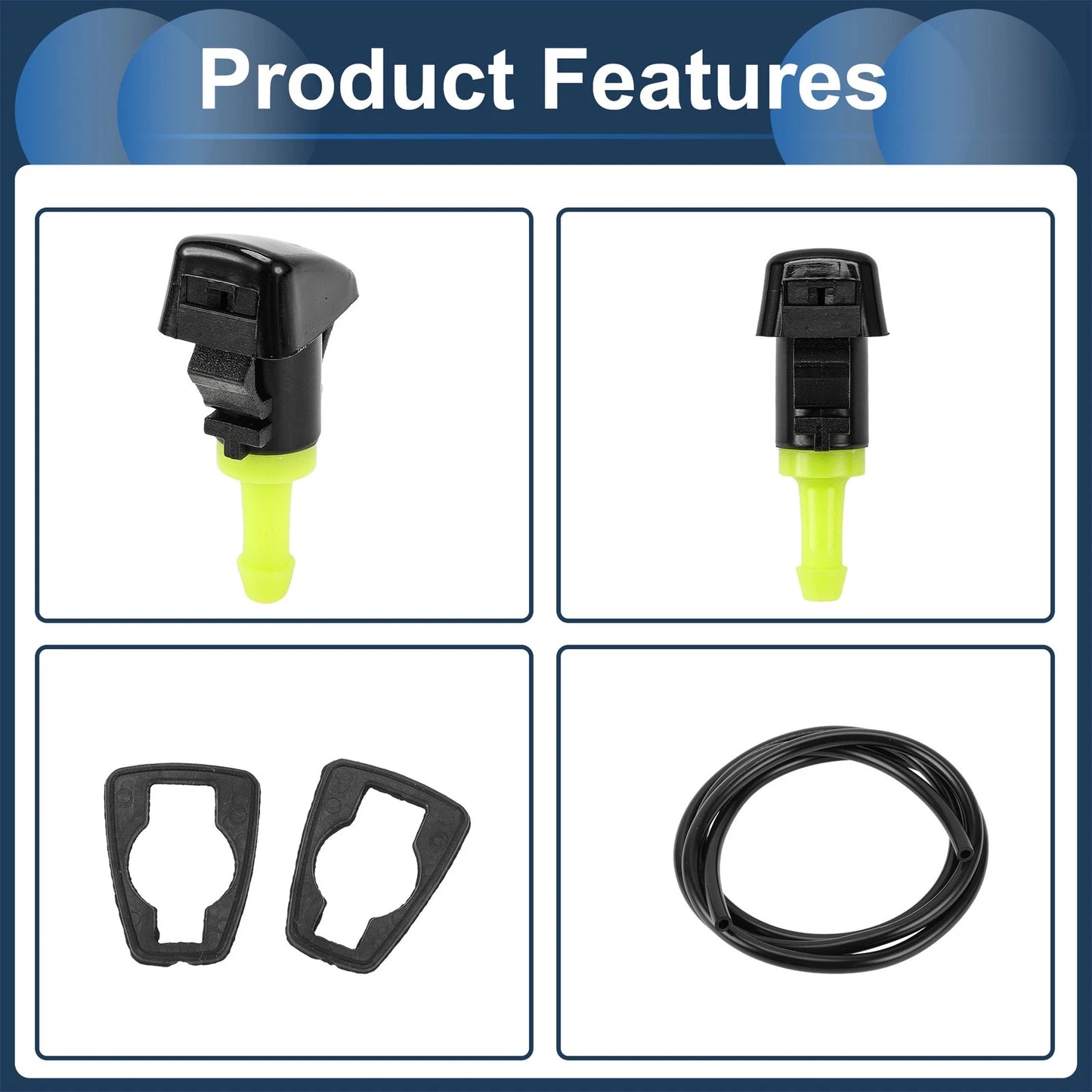 Windshield Washer Nozzle With Gasket Fluid Hose for Dodge