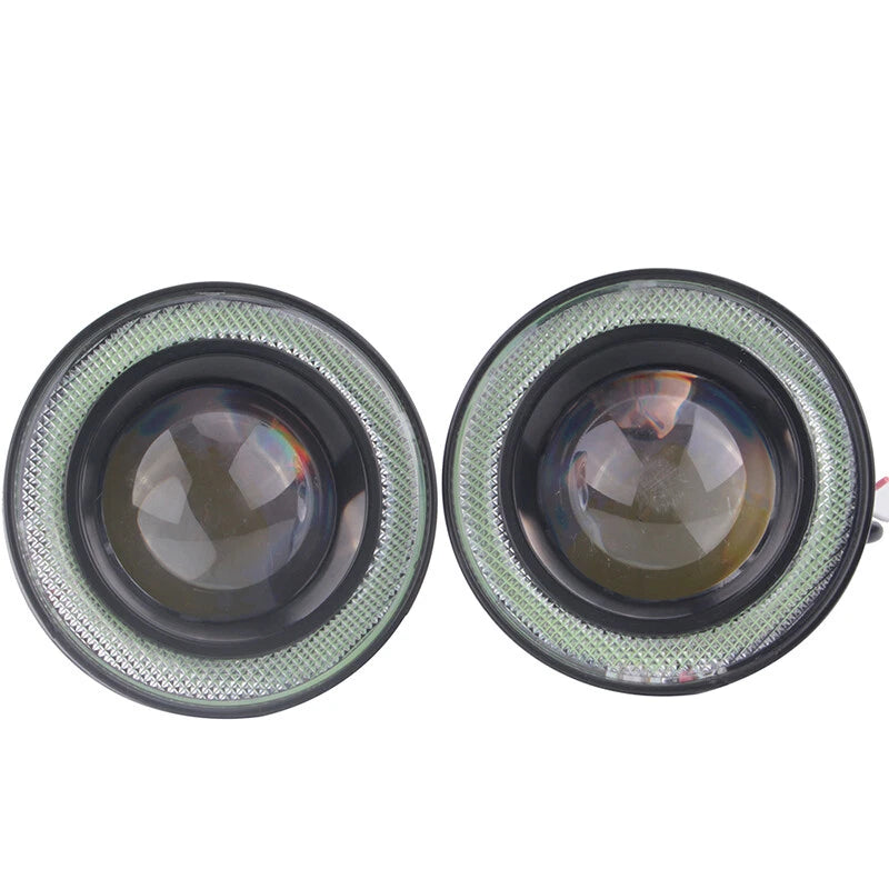 2 x 3" LED Fog Lights Round Blue COB Angel Eyes Halo for Car Truck