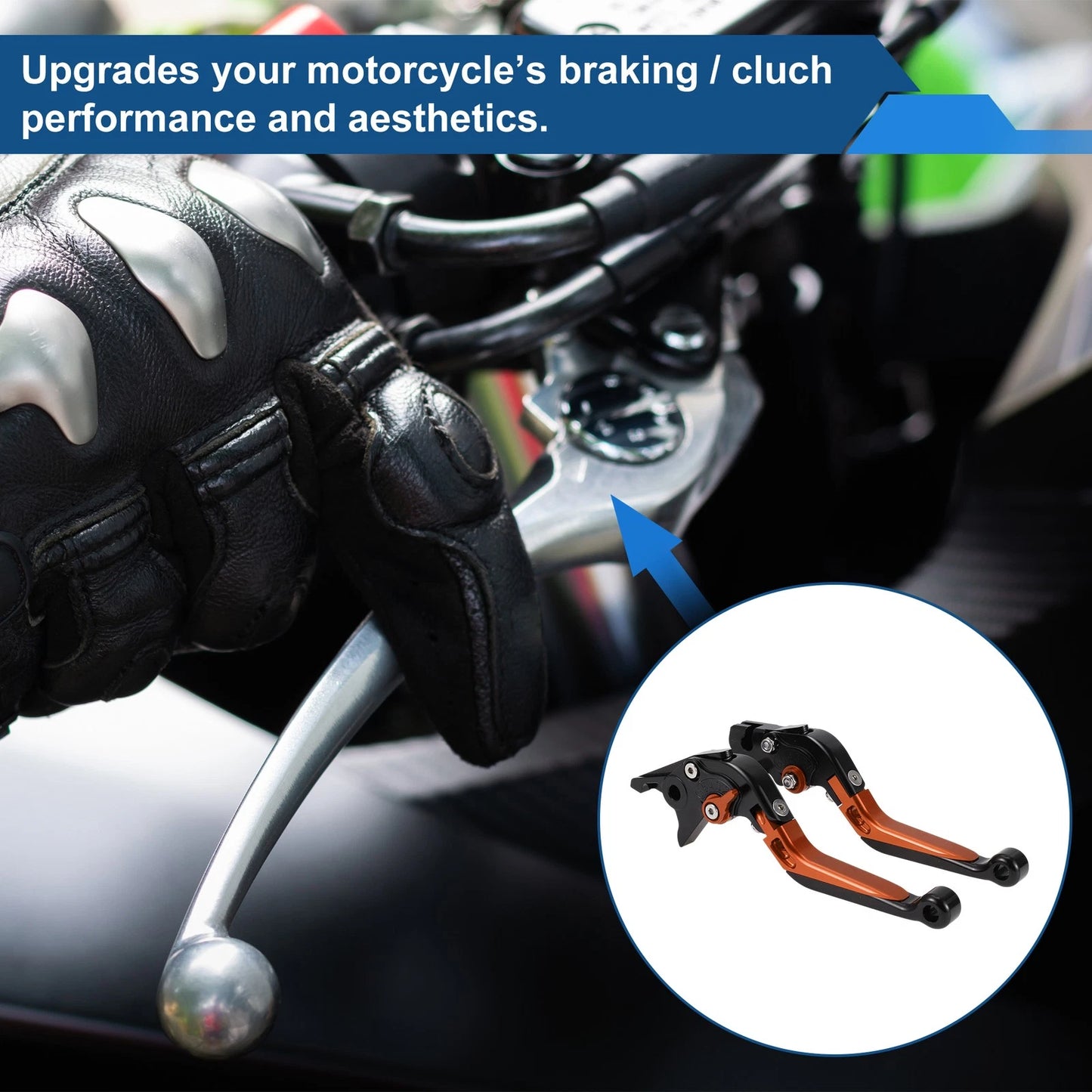 Adjustable Brake Clutch Levers Black Orange for Yamaha YZF R1 (2002–2003)