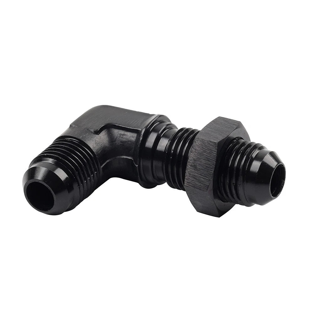 8AN Male to Male 90 Degree Flare Union Bulkhead Adapter Fitting for Car