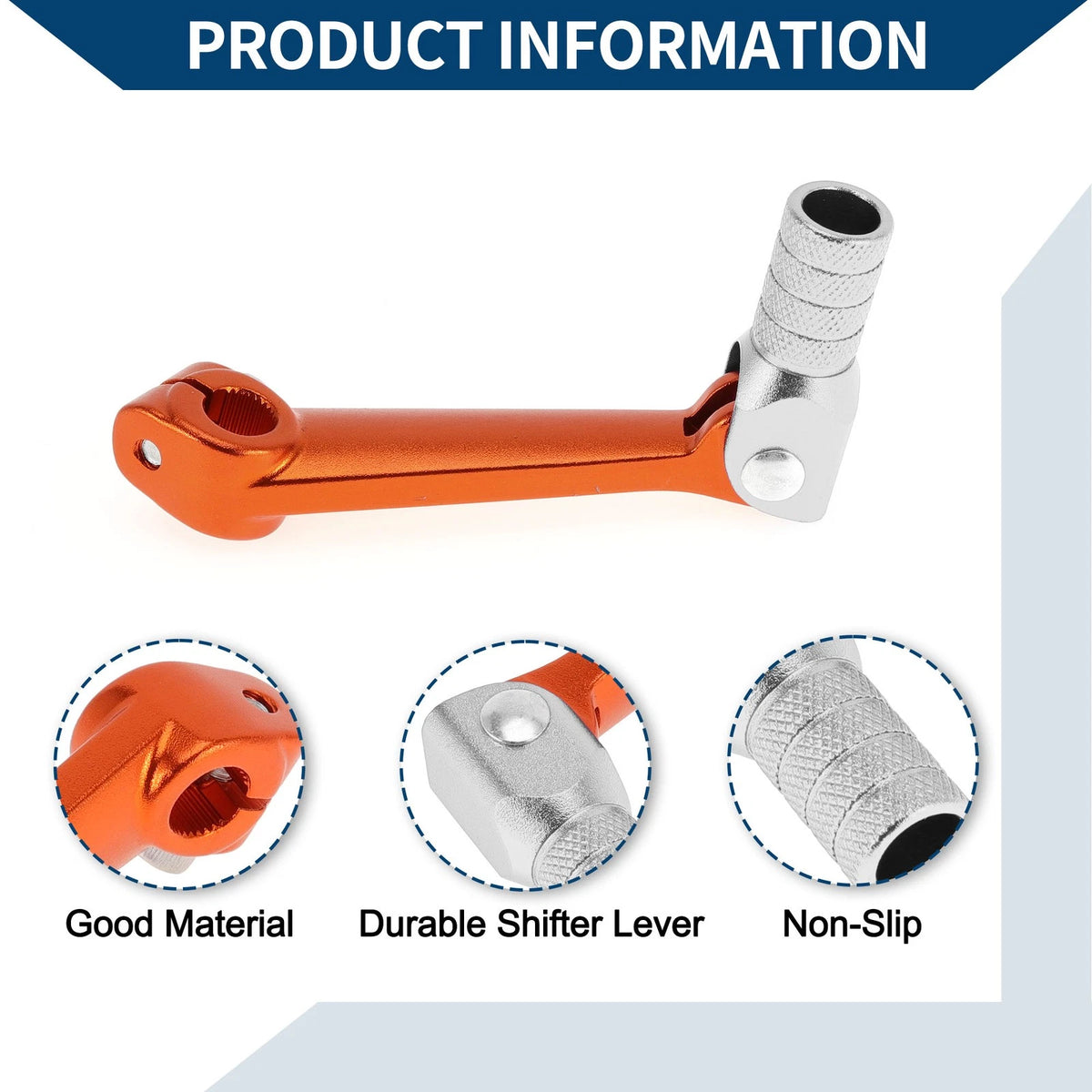 Folding Motorcycle Gear Shifter Lever for Bosuer M5 Orange Silver Tone
