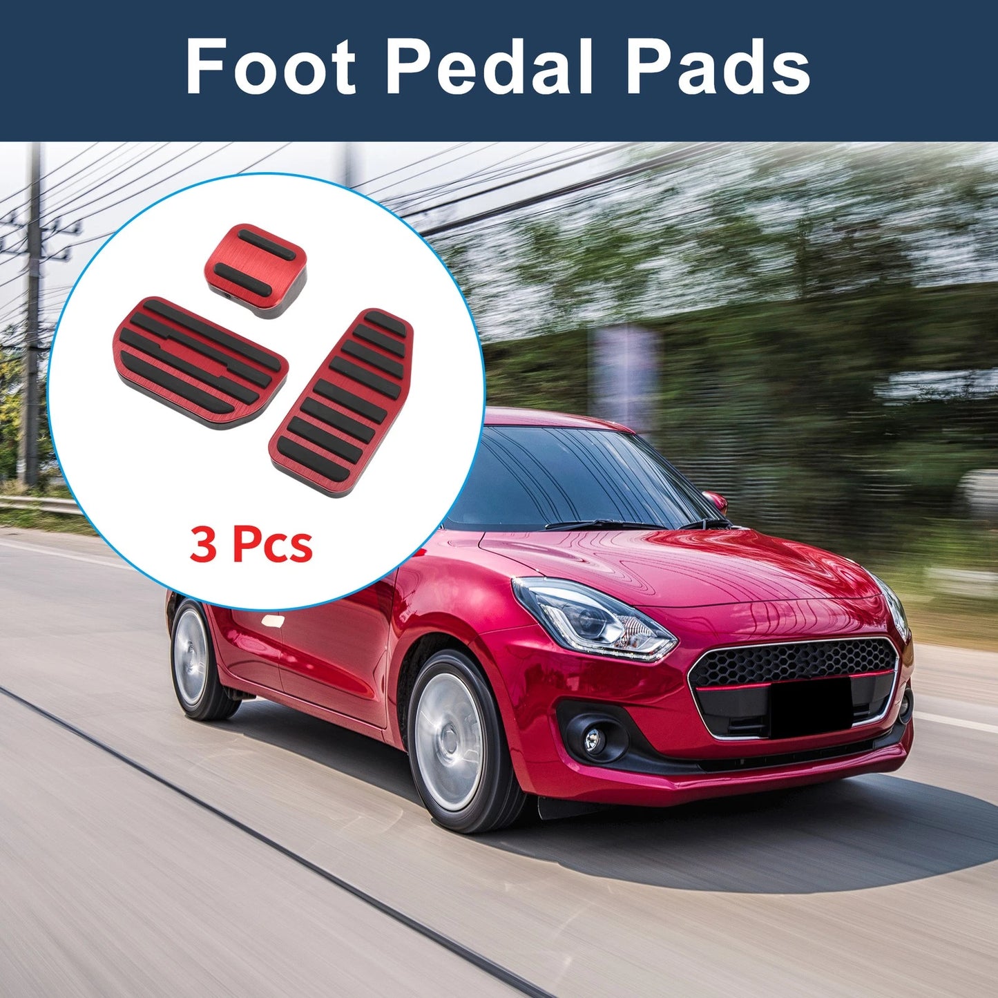 3 x Automatic Foot Accelerator Pedal Covers for Suzuki Swift (2004-2010)
