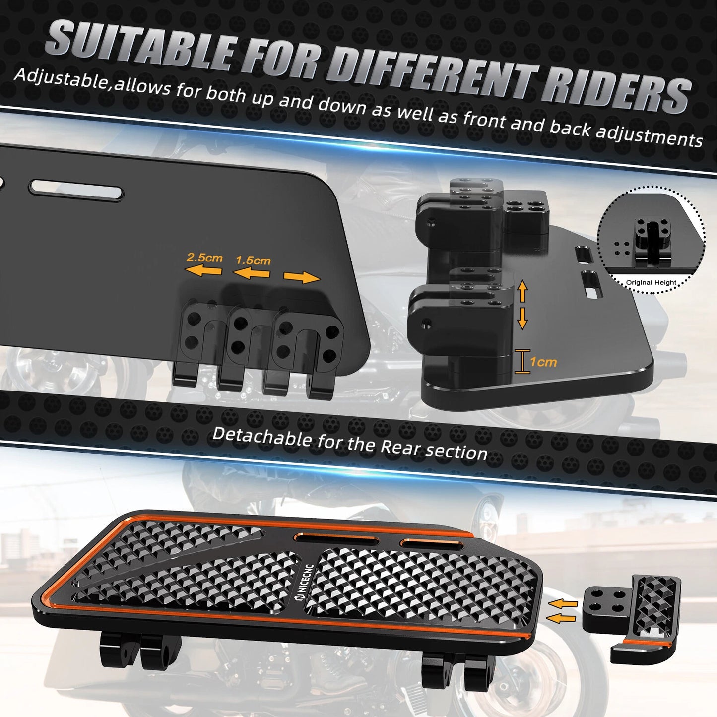 CNC Rider Footboard 13.74" for Harley Heritage Softail FLST Classic (2000-2011)