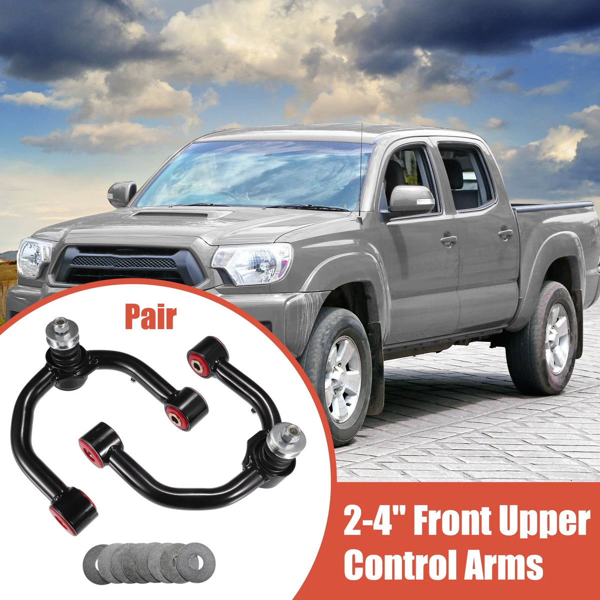 Car Front Upper Control Arms for Toyota Tacoma (1996-2003) Black Red
