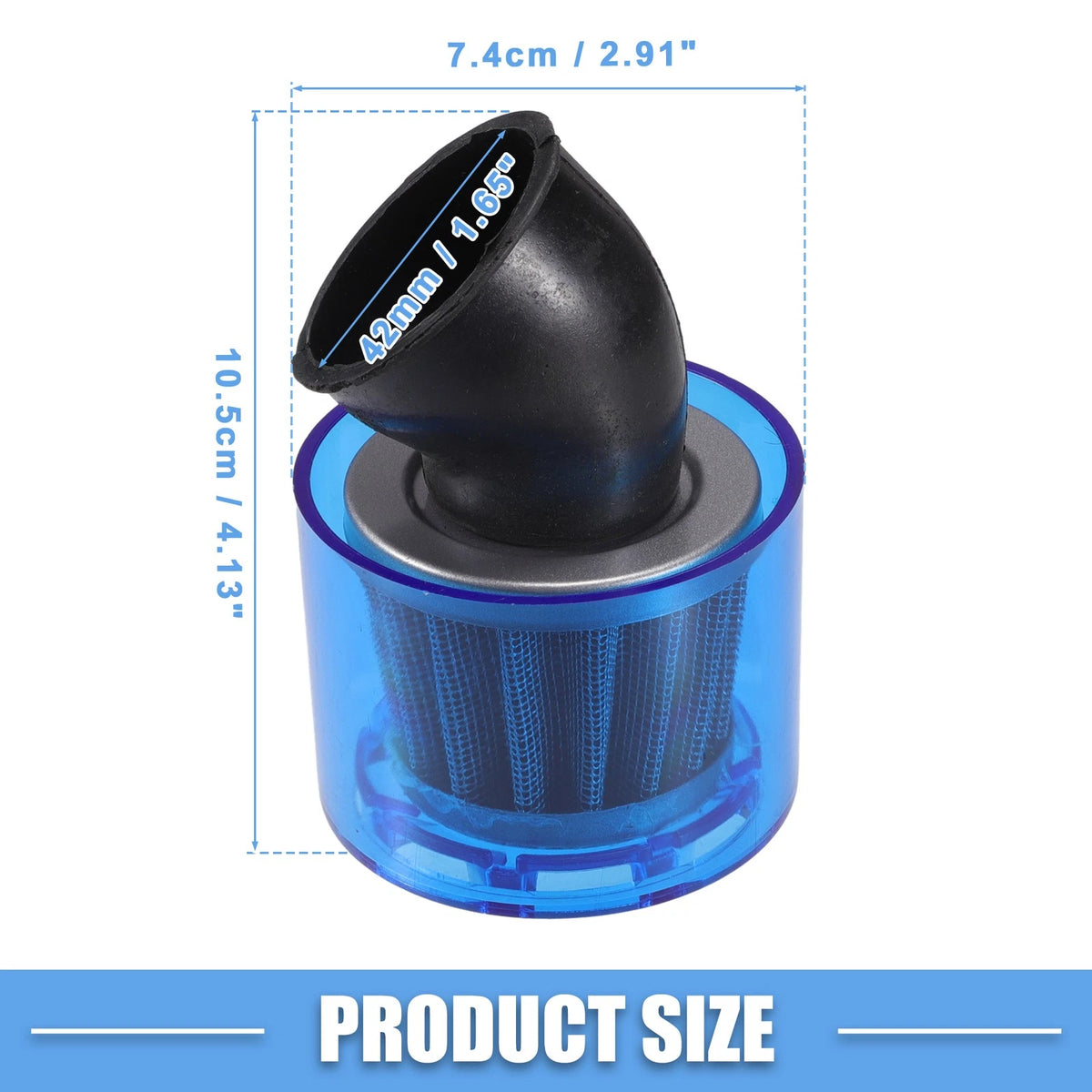 Air Filter Cleaner Bent 42mm/1.65 for 110-125cc Most Motorcycles ATV