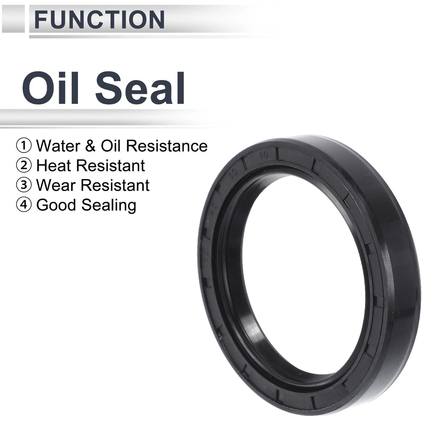 Oil Seal Rotary Shaft Seal NBR Rubber 45x60x10mm Black 5 Pcs
