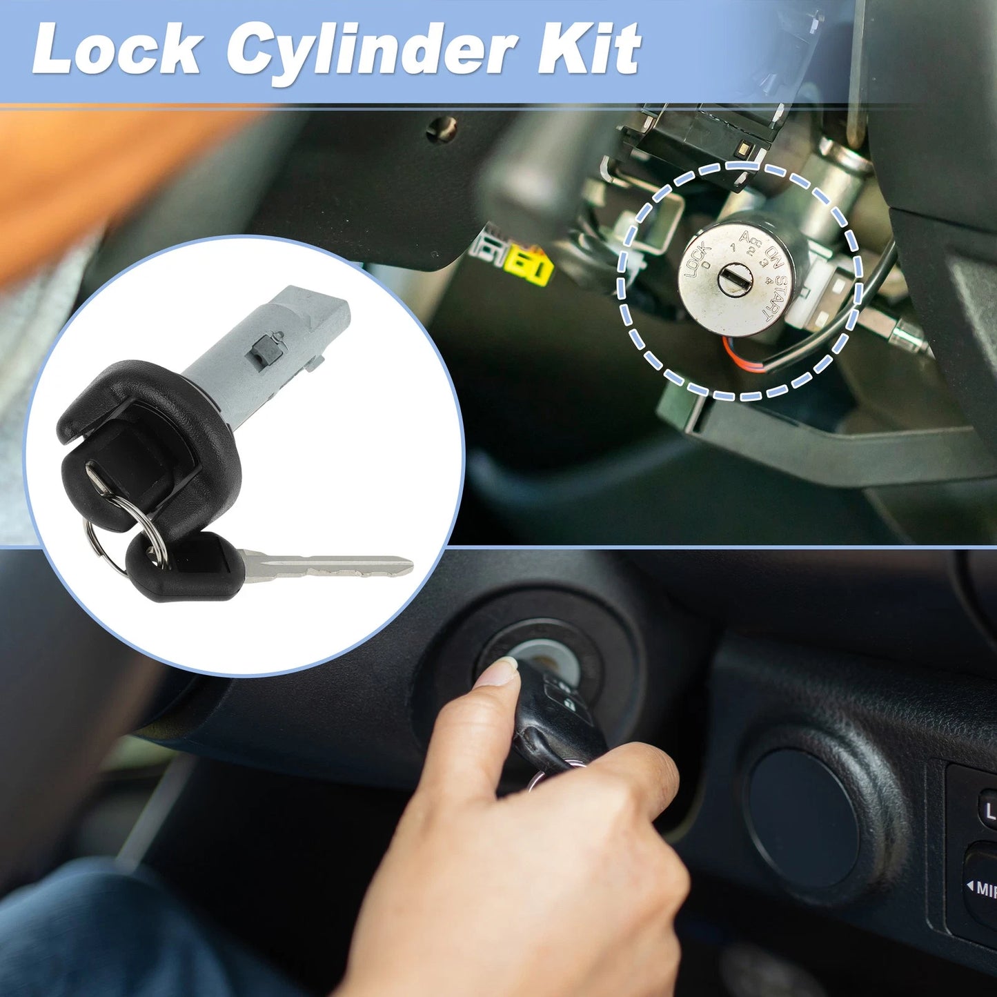 Ignition Lock Cylinder and Start Switch with 2 Key for Chevy C1500