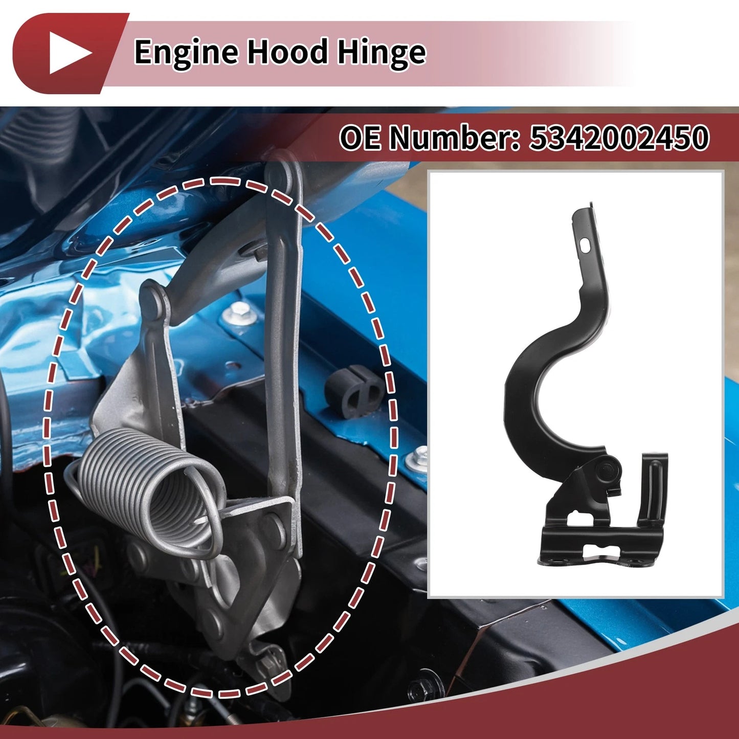 Hood Hinge 1 x Left Side Hood for Toyota Corolla (2014–2014)