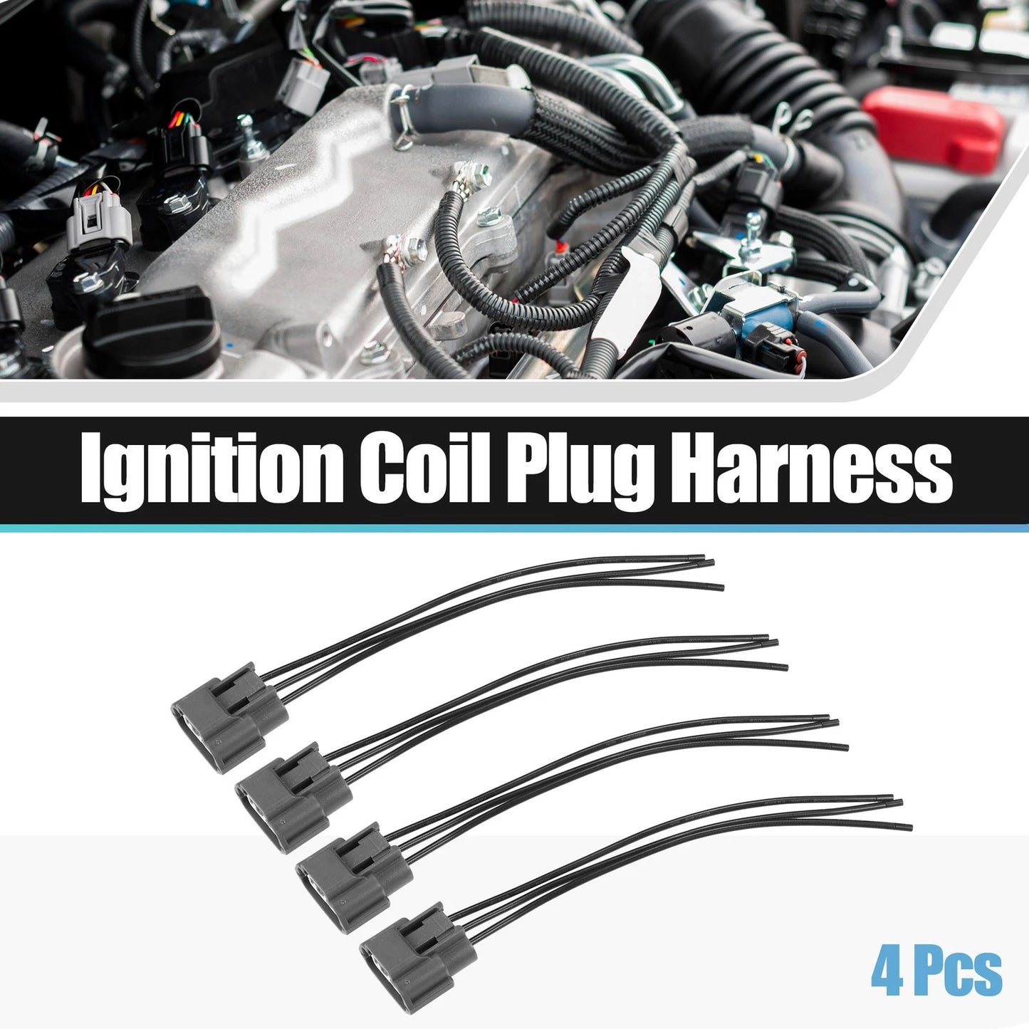 4 x Ignition Coil Connectors for Nissan Frontier, Titan (2005-2017)