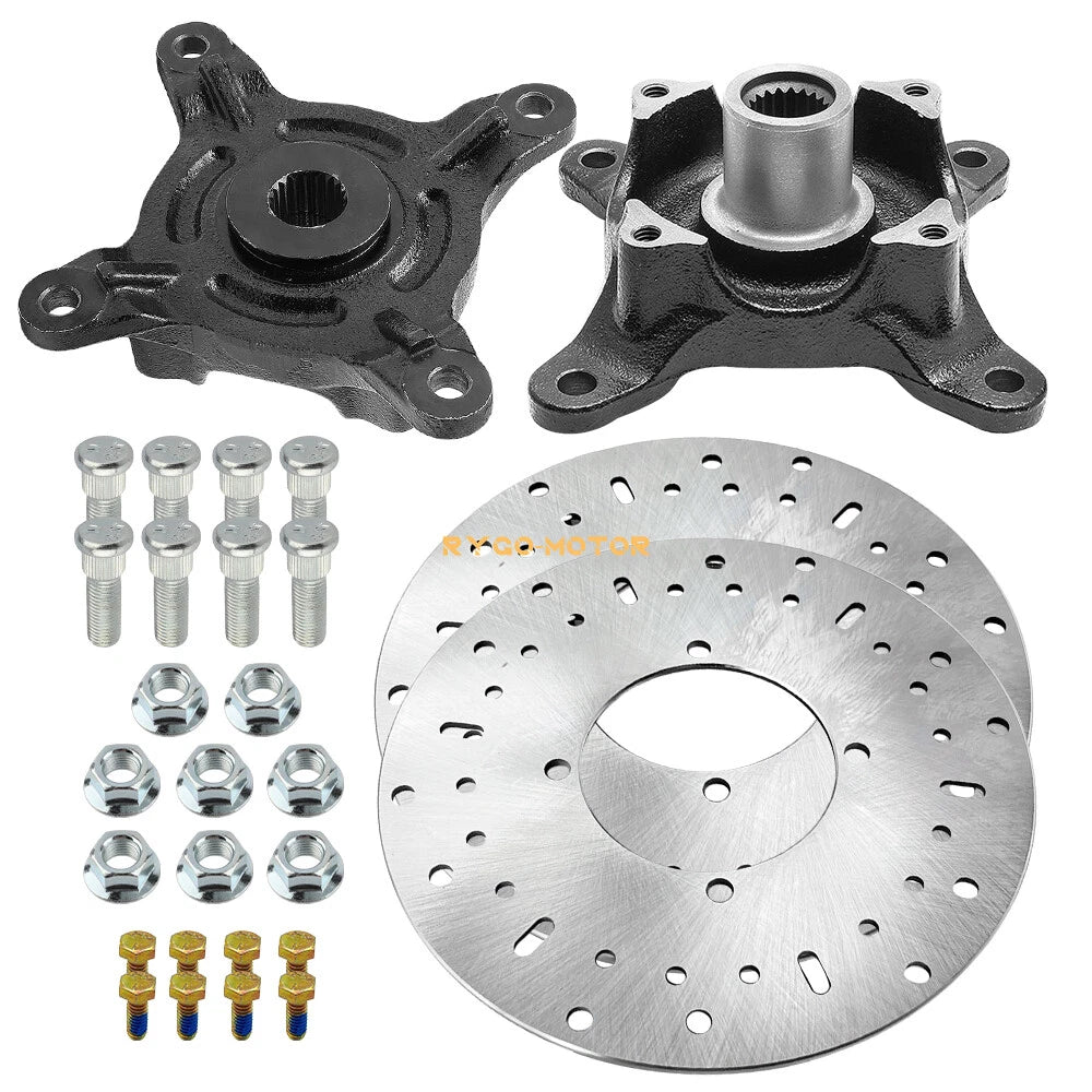 2 x Front Wheel Hub Brake Rotor & Studs for Polaris Ranger 400 425 500 570 700 800