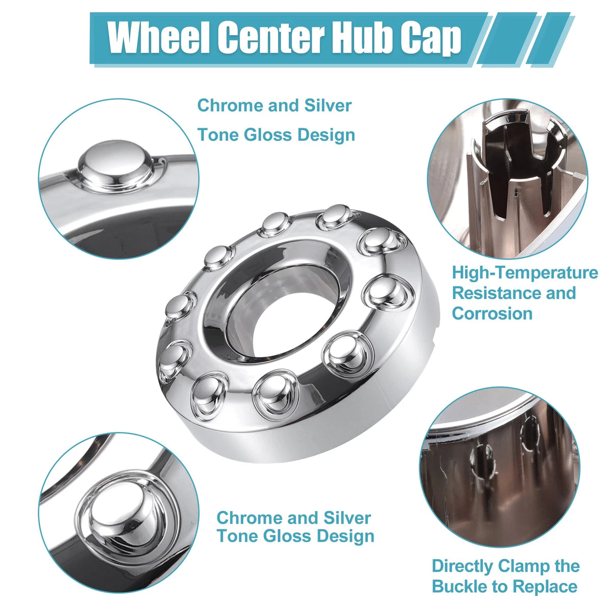 2 x Front Wheel Center Hub Caps Covers for Ford F450 F550 (2000-2023)