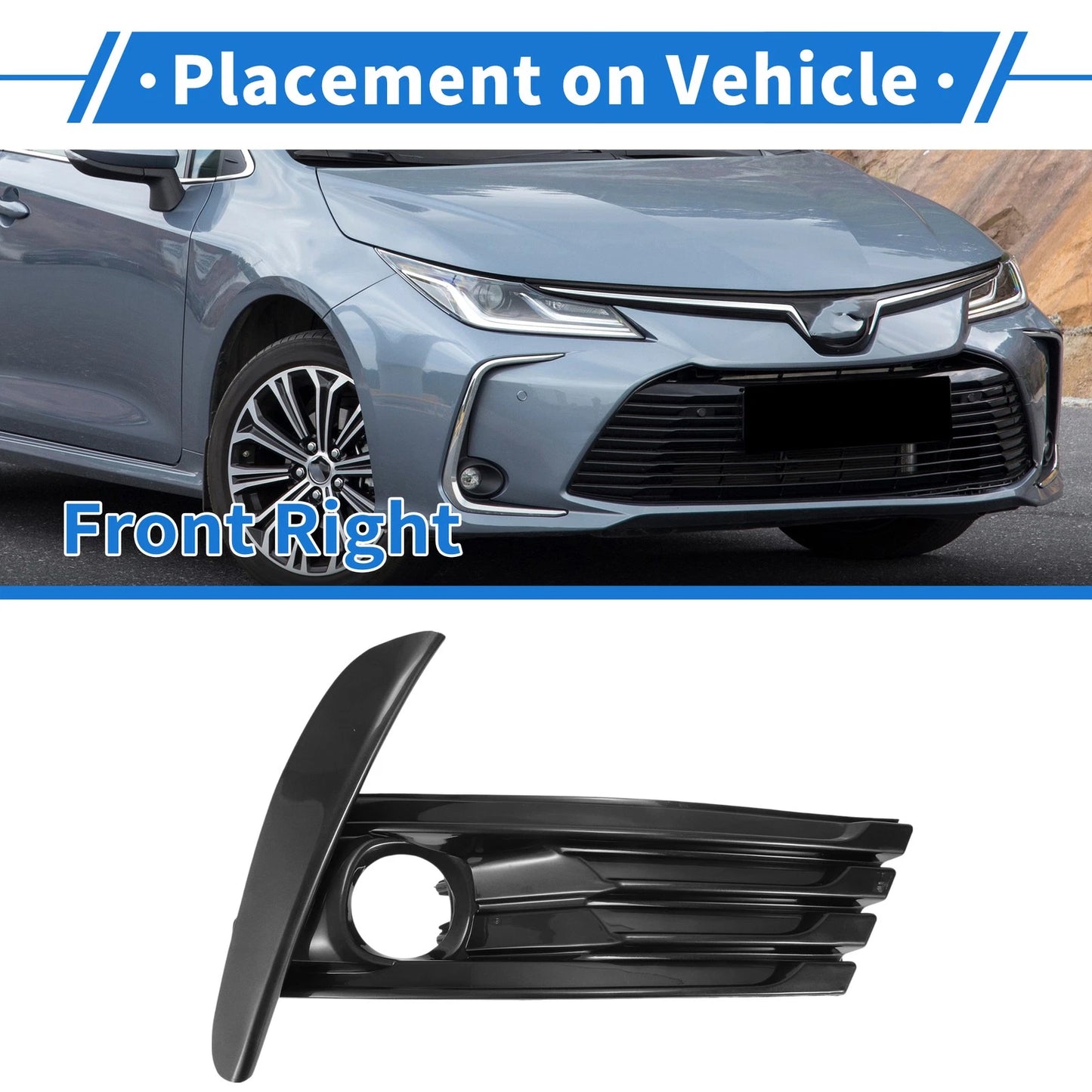 Front Right Fog Light Grill for Toyota Corolla (2017–2019)
