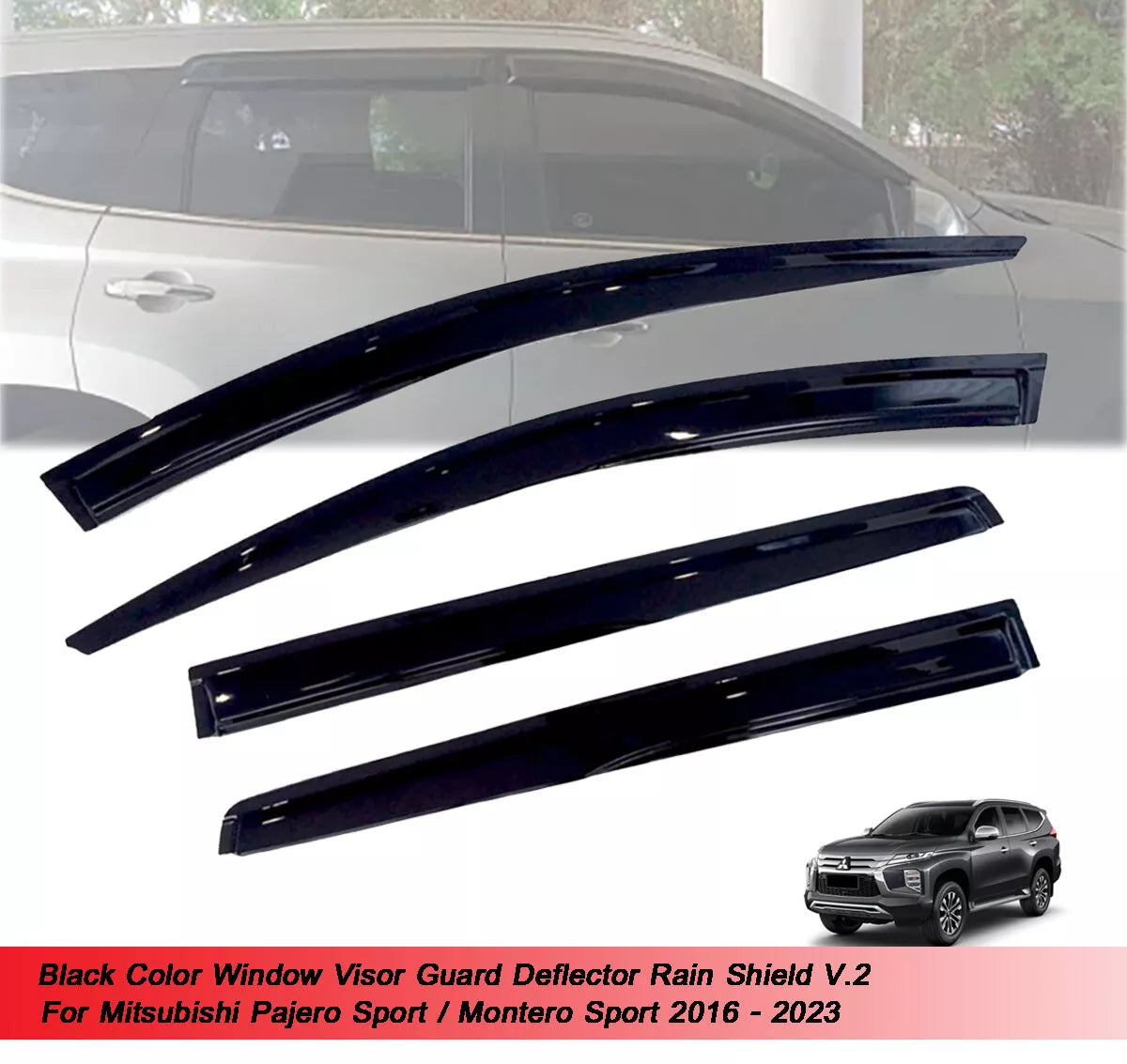 Window Visor Weather Guard for Mitsubishi Pajero Montero Sport (2016-2023)