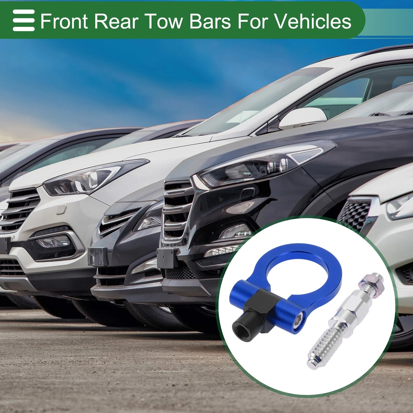 Front Rear Tow Hook 15.6mm Aluminum Alloy for Ford Focus (1998-2025)