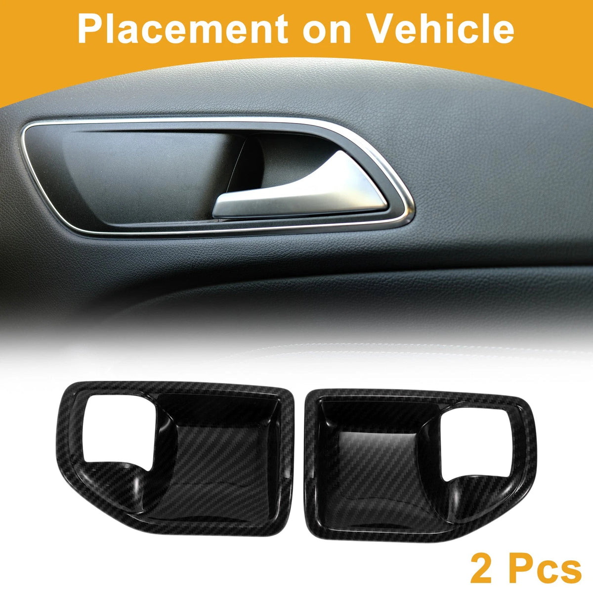 Interior Door Handle Bowl Cover Trim for Jeep Wrangler JK (2011-2017) 2 x Pcs