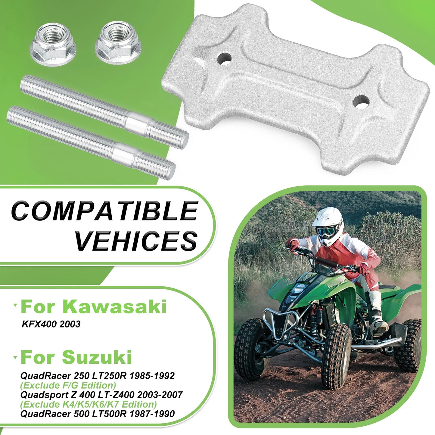 Plate Chain Adjuster & Bolts for Suzuki Quadsport Z400 LTZ400 2003-2007