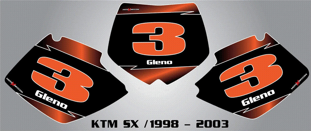 Custom Number Plate Graphics for KTM SX (1998-2002) Stickers/Decals