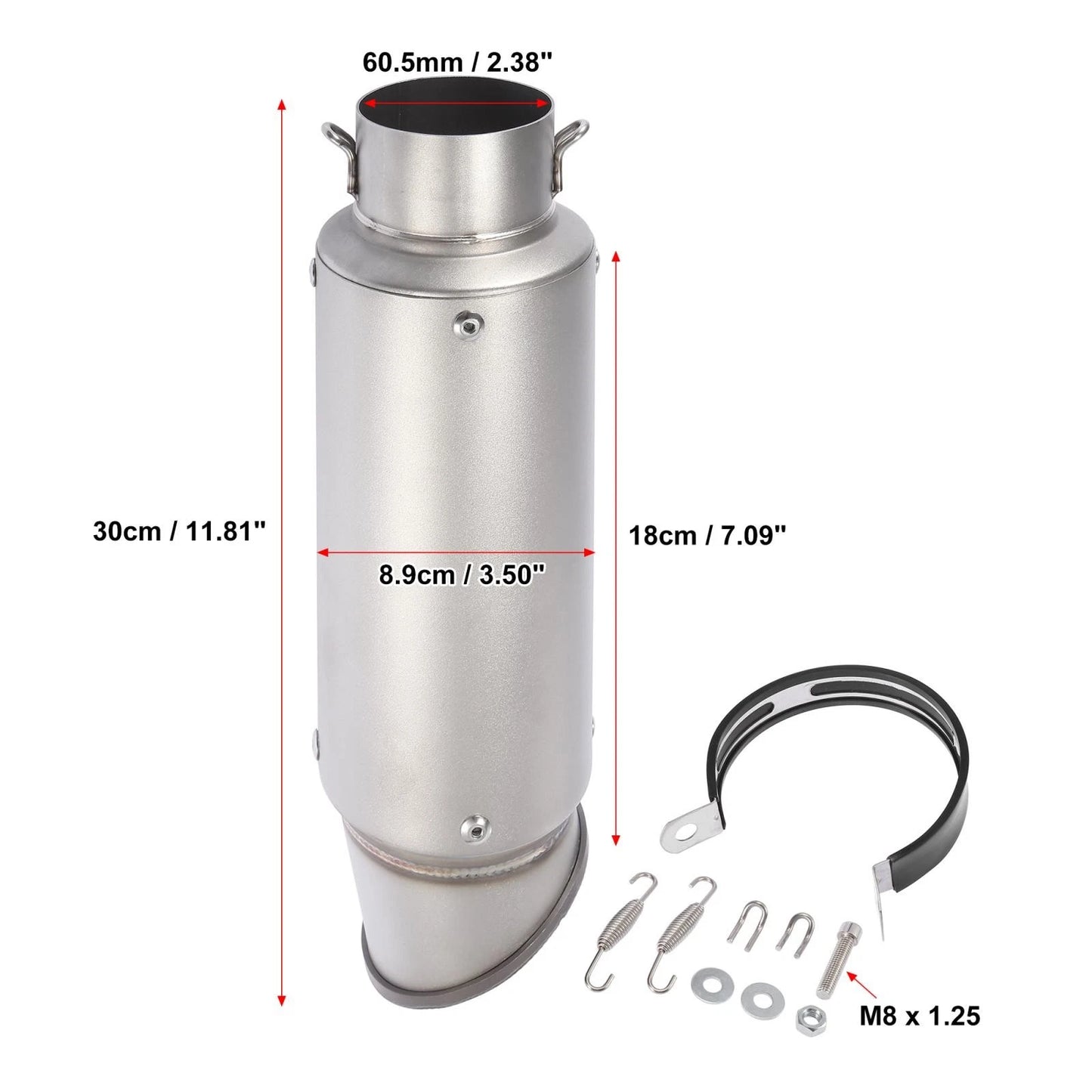 Exhaust Silencer / 60.5mm Muffler for Motorcycle