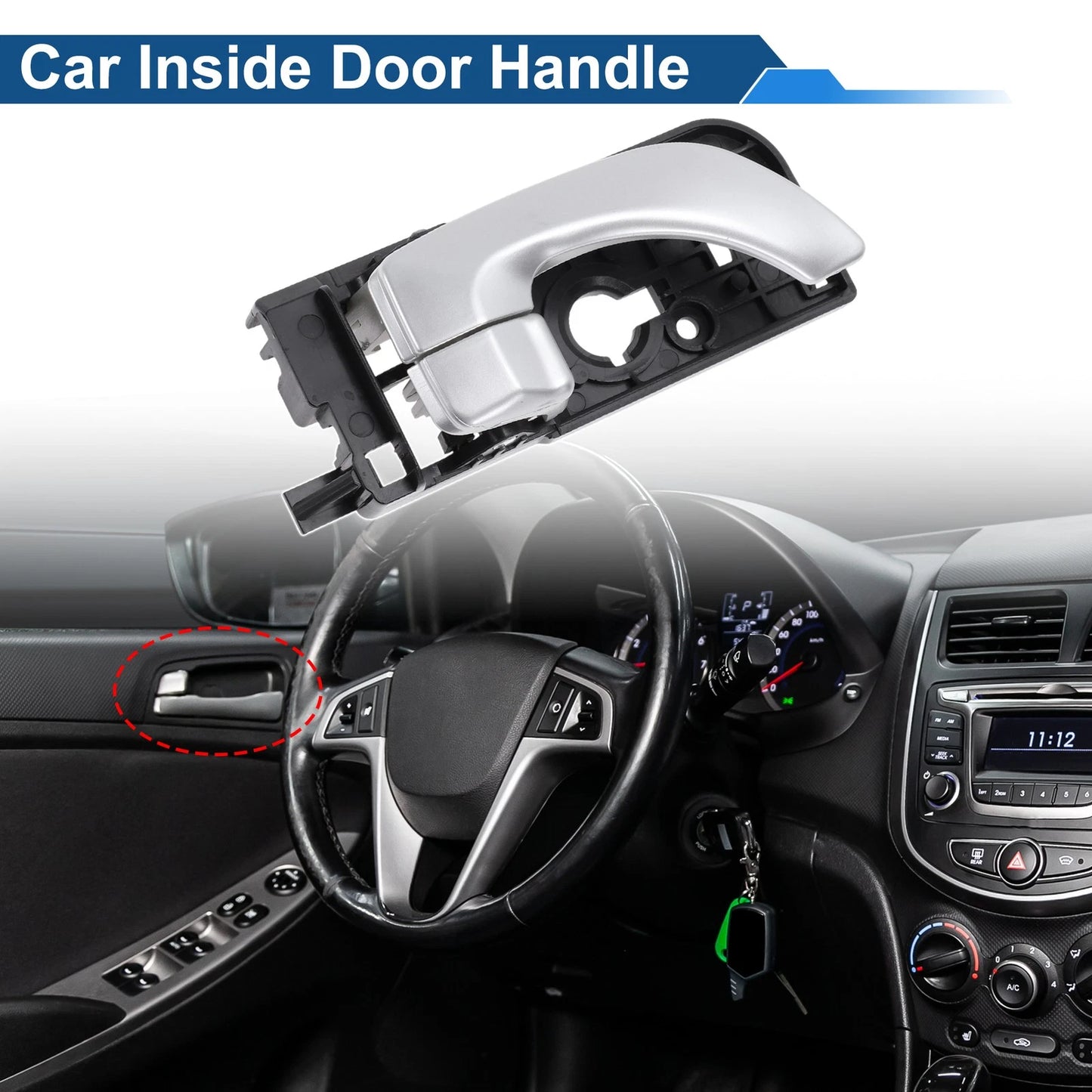 Rear Right Passenger Side Interior Door Handle for Hyundai Sonata (2011-2014)