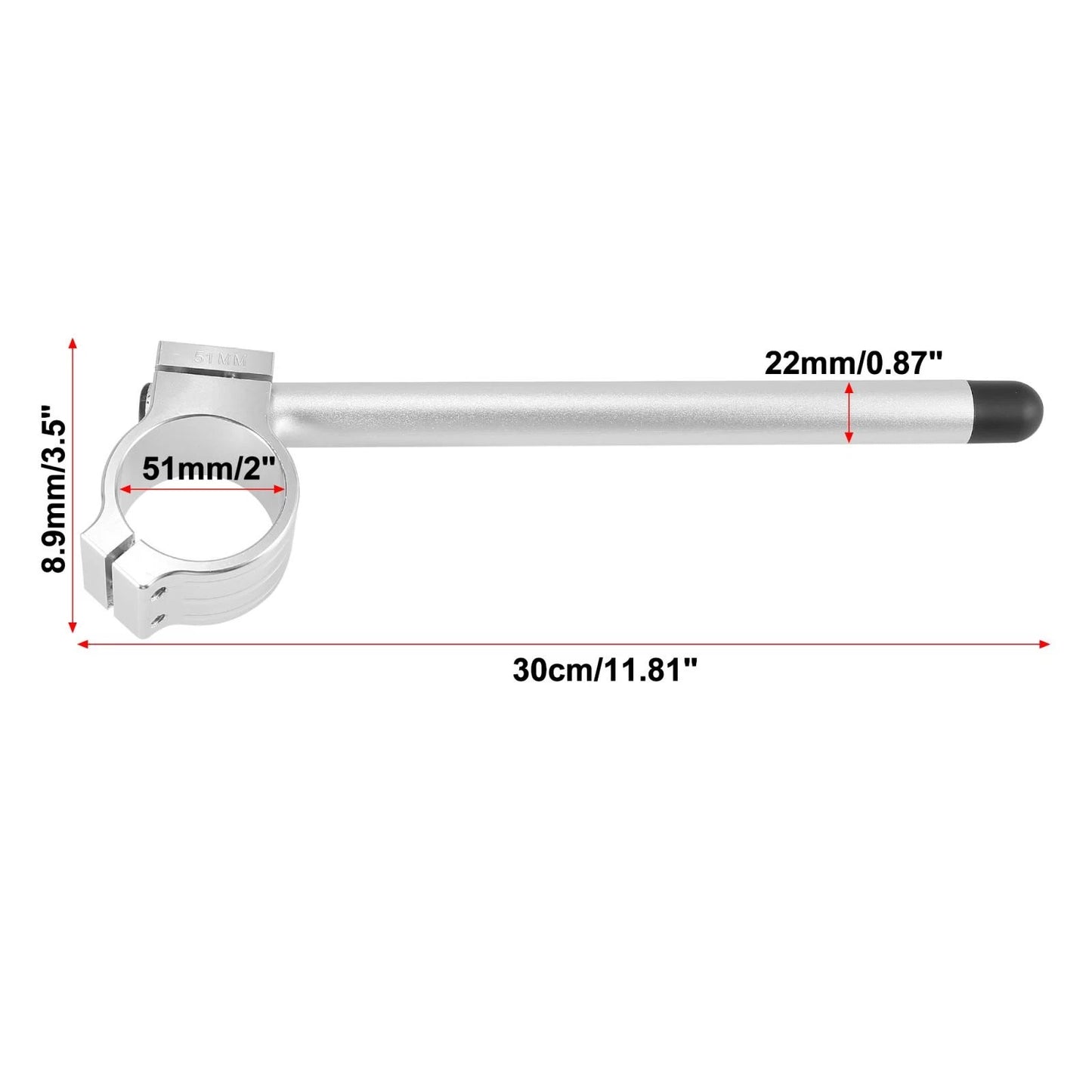 Pair 51mm Motorcycle Handlebar Clip Ons Handle Bar Universal Silver Tone