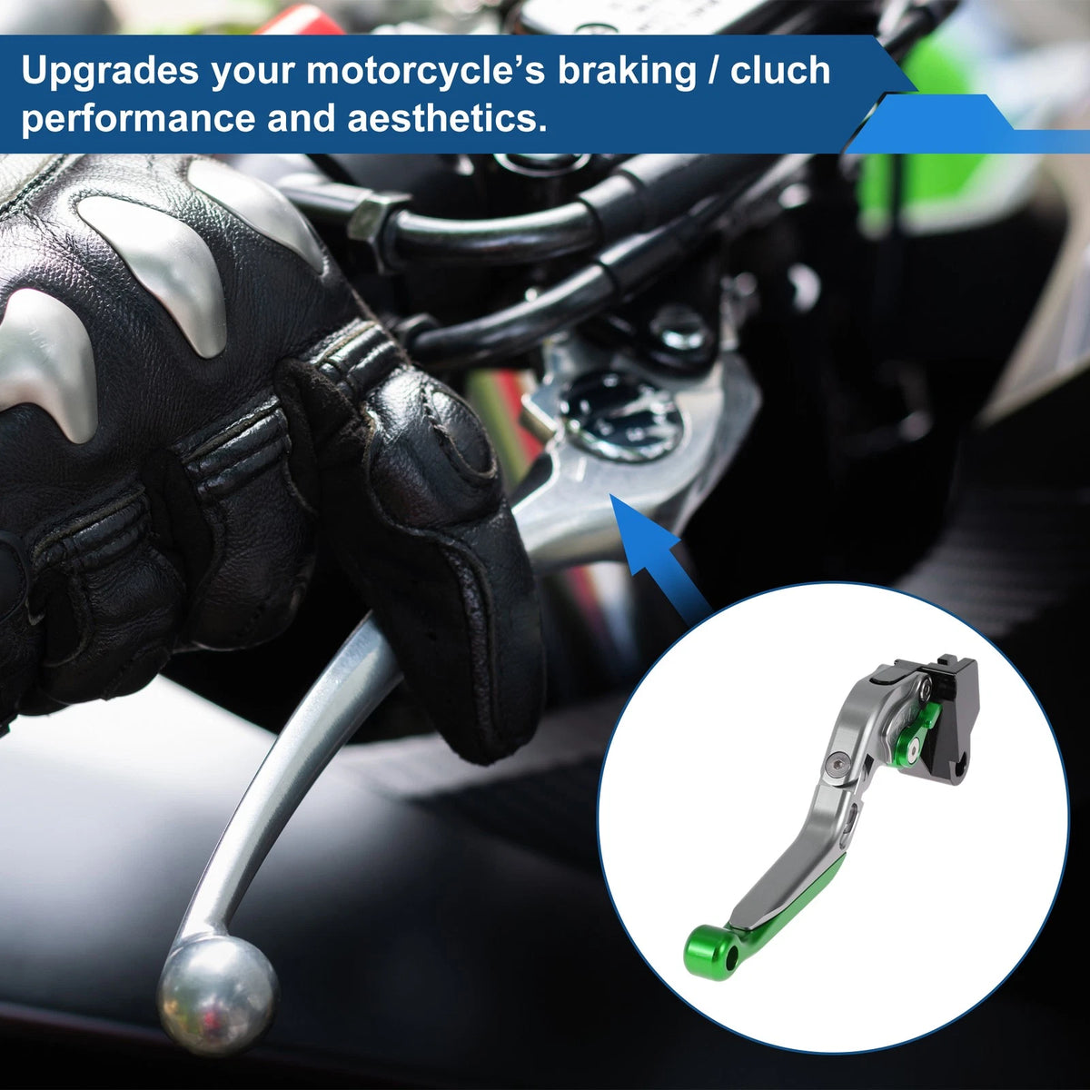 Adjustable Short Long Brake Clutch Levers for Kawasaki NINJA650R Green