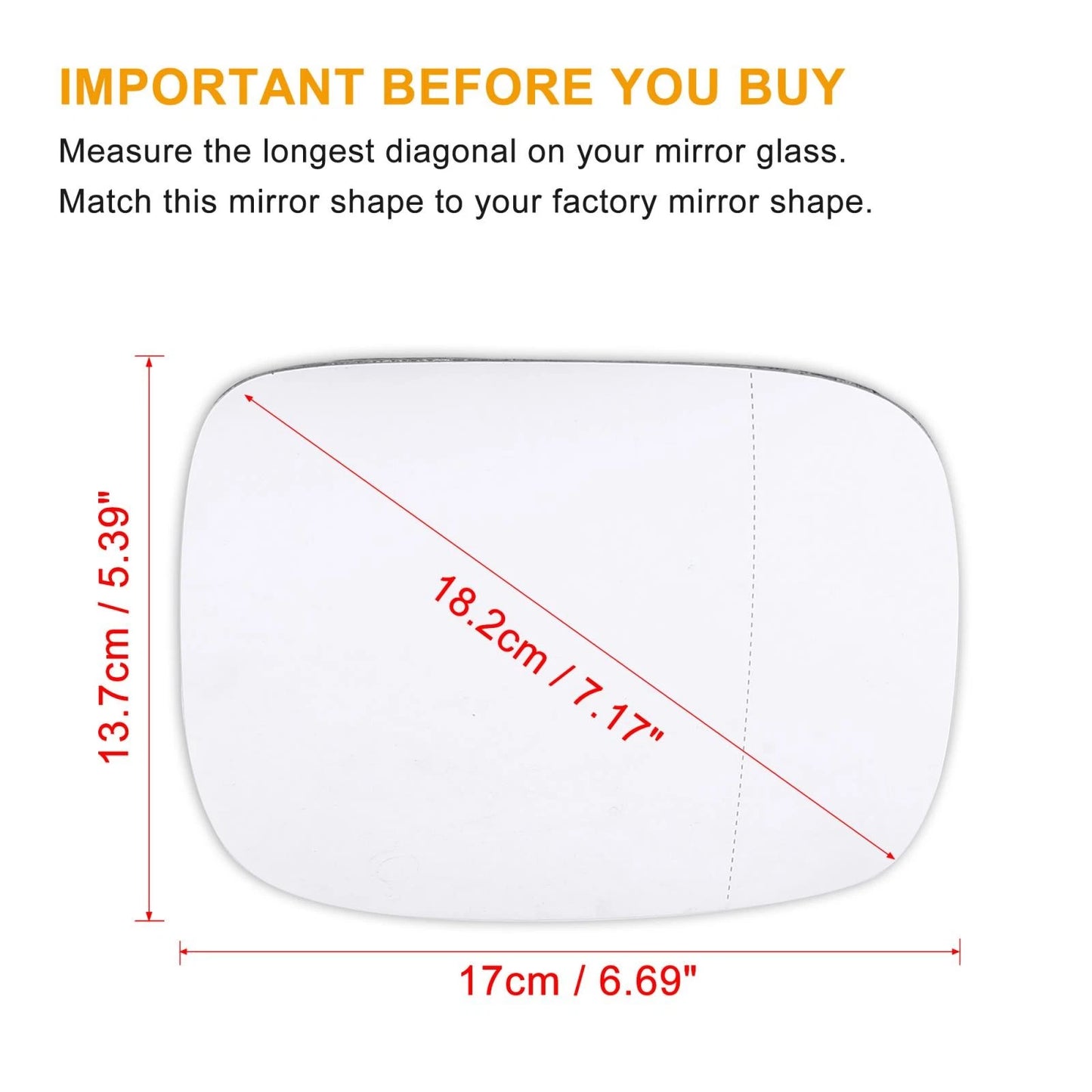 Heated Mirror Glass w/ Backing Plate for Volvo XC70 XC90 (2007-2016)