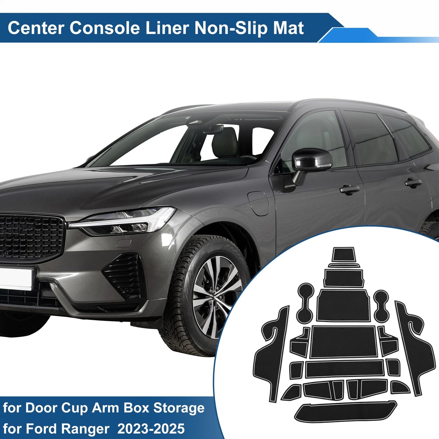 19 Pcs PVC Non-Slip Mat for Ford Ranger (2023-2025)