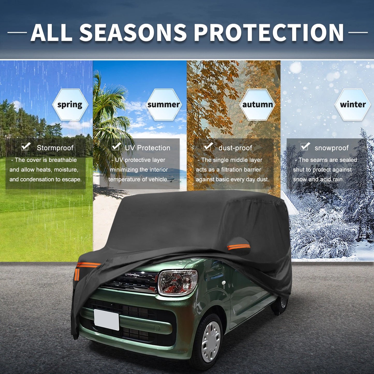 Waterproof Aluminum Film Cotton Car Cover for Suzuki Spacia (2015-2023)