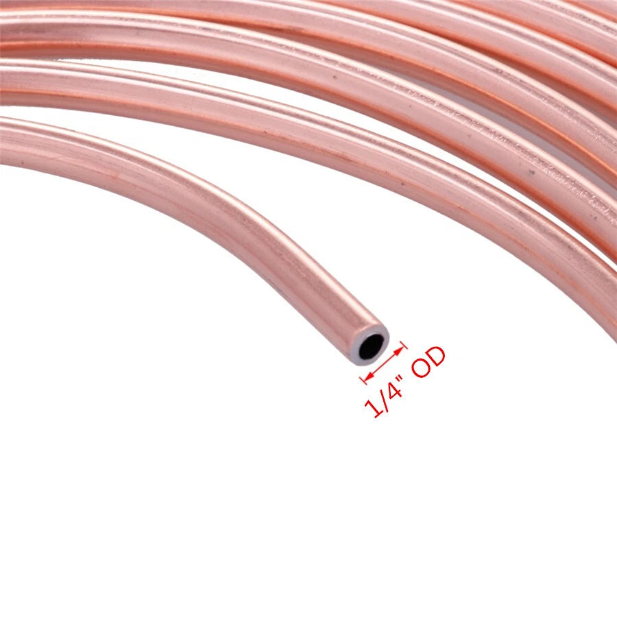 25ft Brake Line Tubing Kit 1/4" OD Steel Copper Nickel for Car (Various Years)