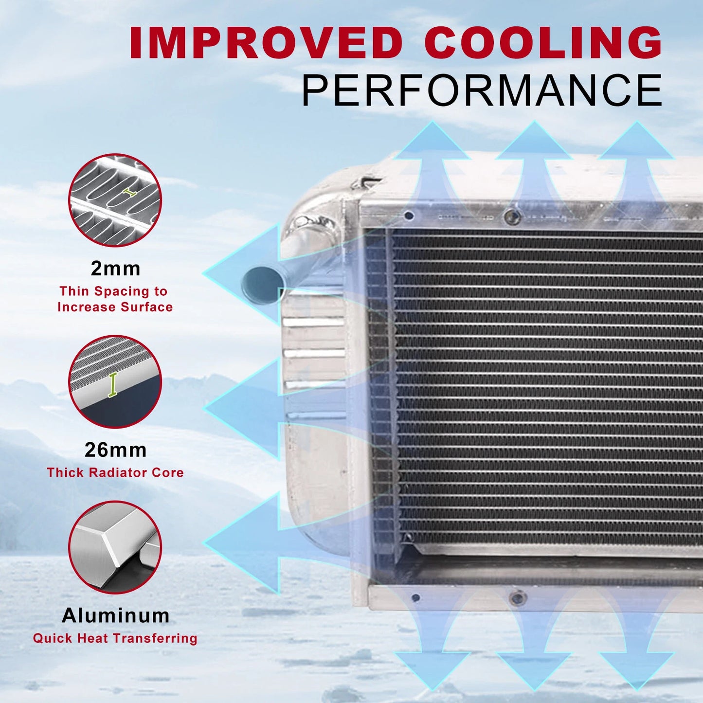 4 Row Radiator for Bobcat S130, 653, 751, 753, 763, 773, 7753, 8232100 (Year)