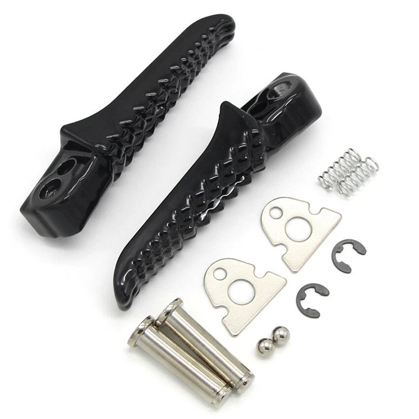 Black Rear Footrest Pegs for Suzuki SFV650 GSXR1000 GSR750 (2007-2023)
