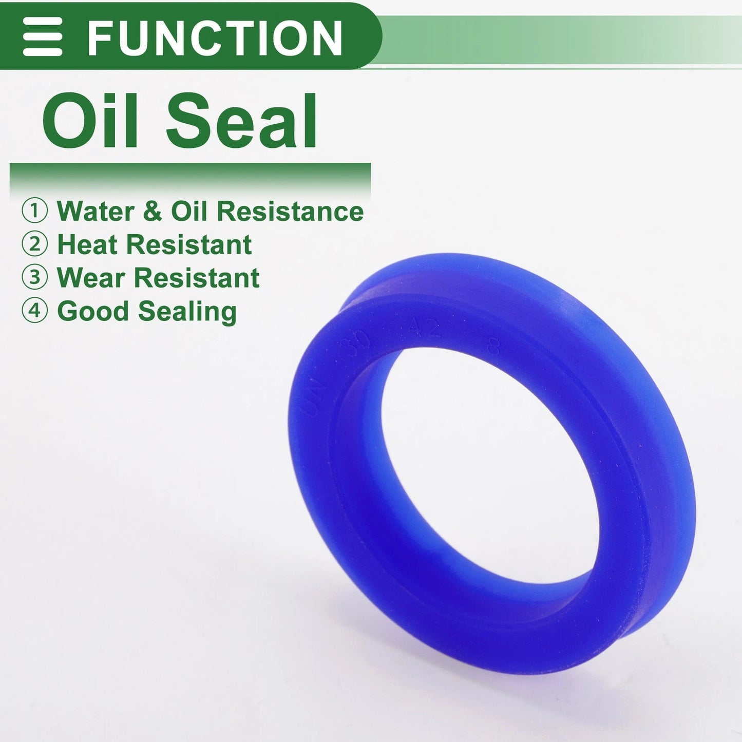 Oil Seal 30x42x8mm TPU Rotary Shaft Seal High Pressure Blue 5 Pcs