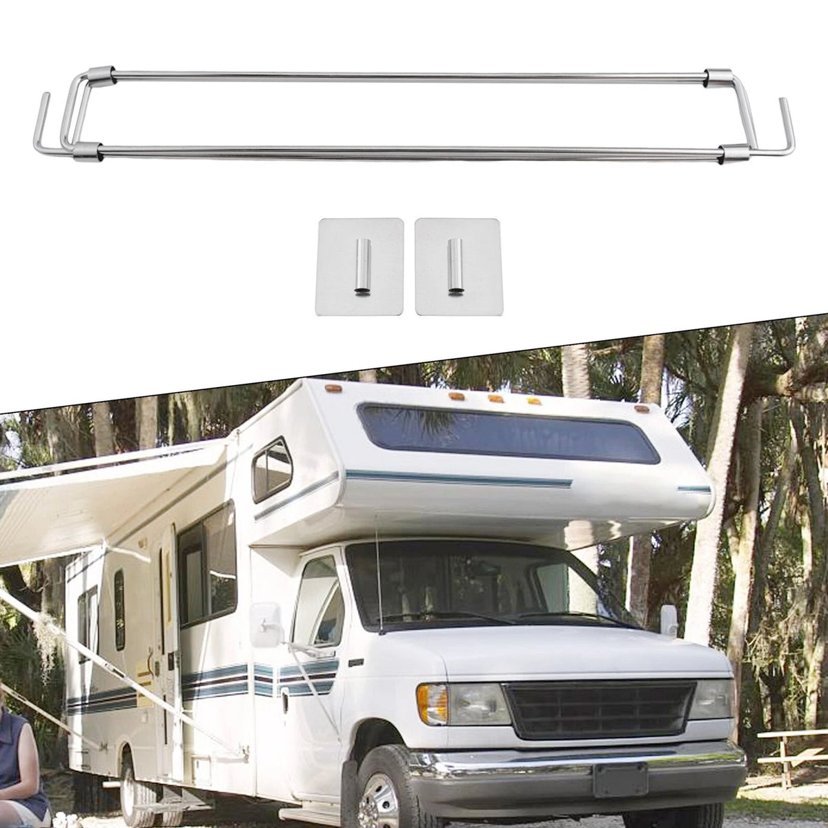 RV Adjustable Bars Tension-Style Stainless Steel Rods for Food