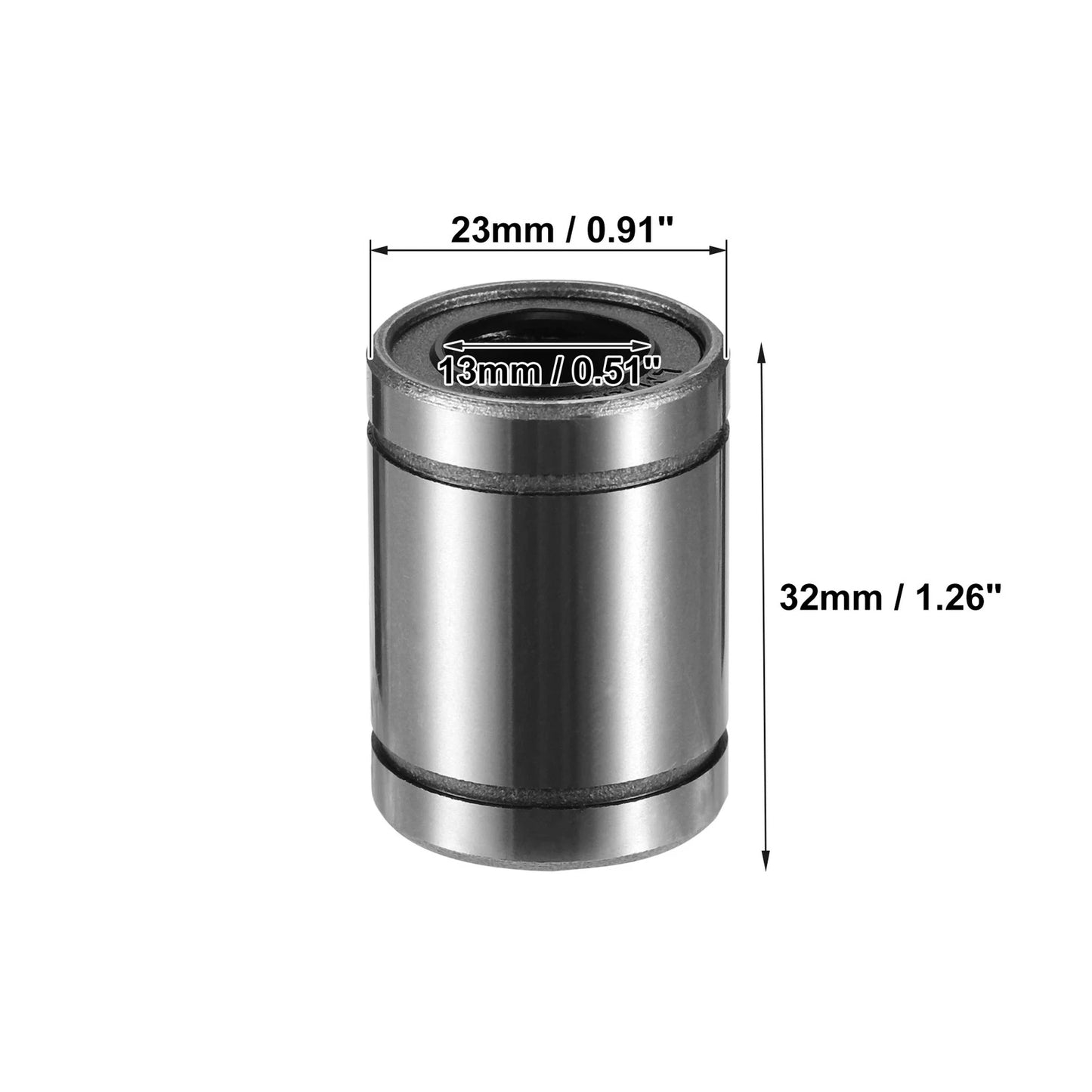 4 x LM13UU 13mm IDx23mm ODx32mm Length Car Linear Ball Bearings Silver Tone